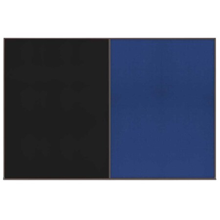 United Visual Products Enclosed Corkboard, 1 Door, 72"x36", 4" Fra UV3404-BLACK-RUBBER